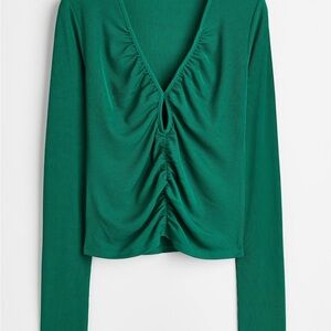 Elegant Green Ruched Women's Top